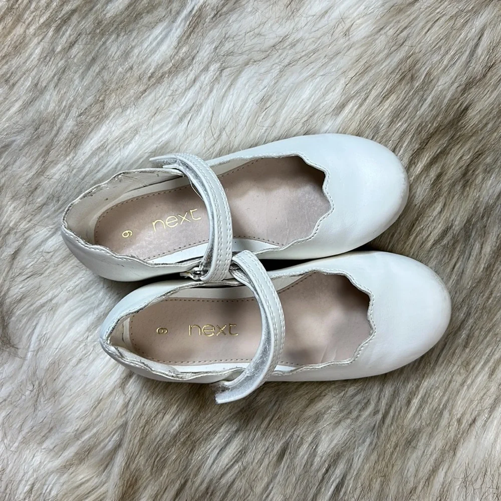 Toddler Size 9 Next White MaryJane Shoes